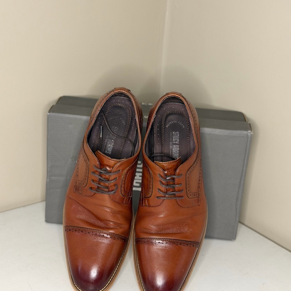 Stacy Adams Men's Tan Leather Oxfords - Picture 3 of 4